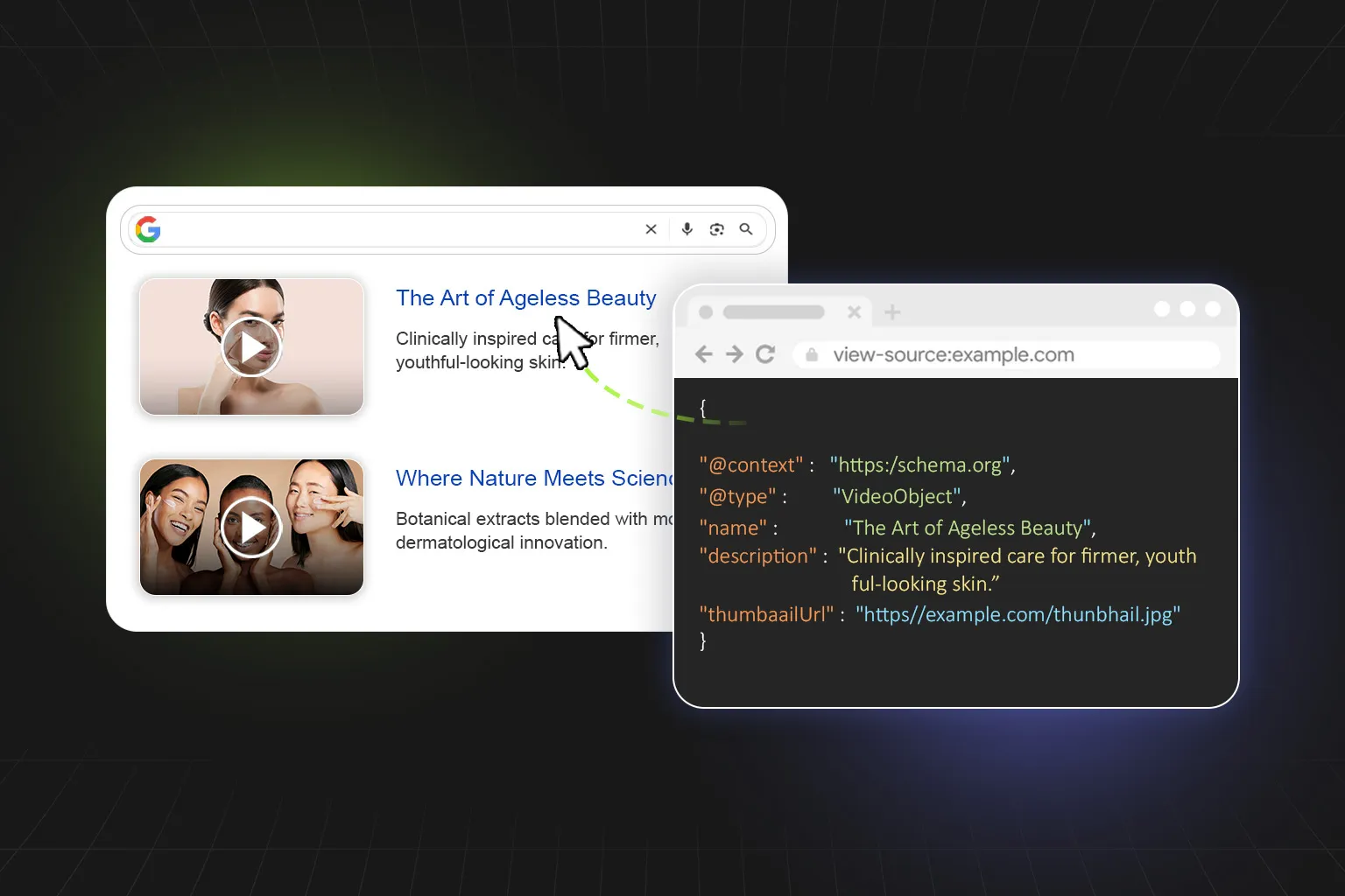 Auto-generated video schema for SEO produced by Vizup Shoppable Videos