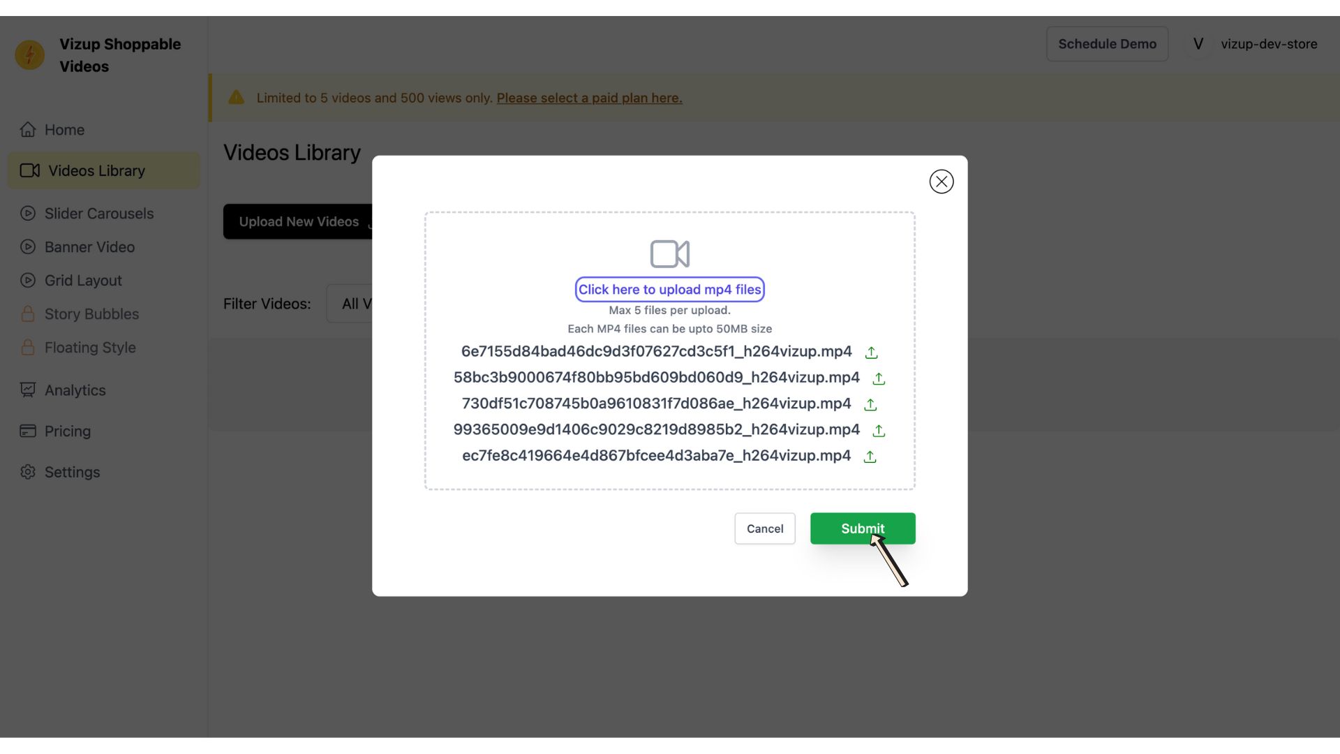 Submitting the Video Upload