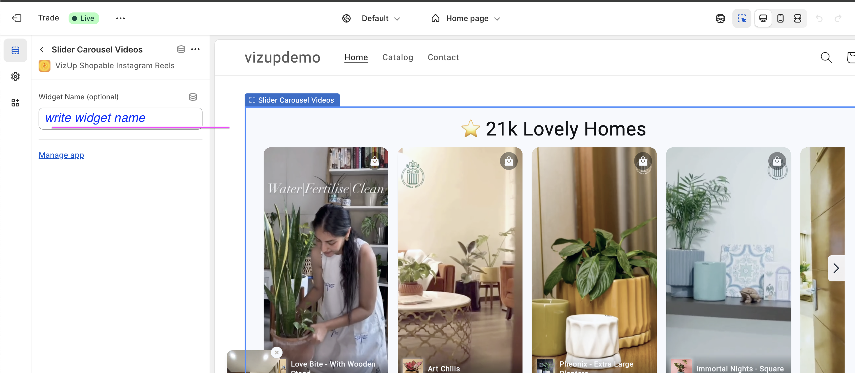 Write widget name optional